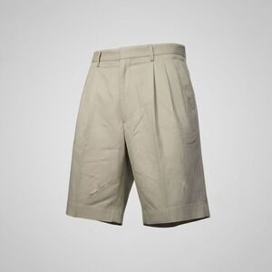 Bobby Jones Pleated Front Golf Shorts Mens 36 Beige Cotton USA Made